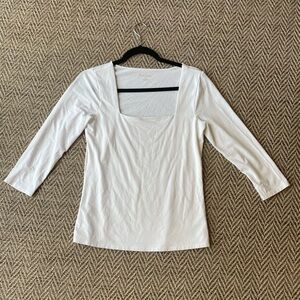 Lilly Pulitzer Nell white square neck top Sz Medium